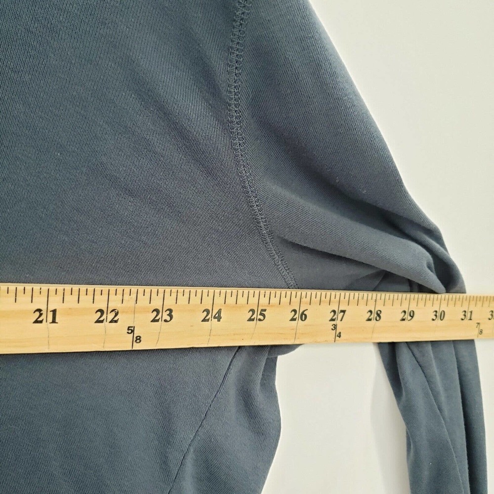 Tablots blue knit open front cardigan womens size XL asymmetrical hem cotton - Picture 5 of 9